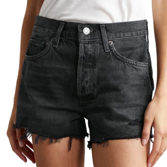 Agolde Pants - Agolde "Parker" Button Fly High Rise Cutoff Jean Short Distressed, Fray, REVOLVE
